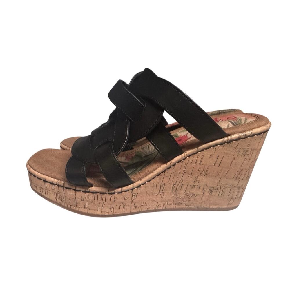 B.O.C. Born Cora Womens Black Wedge Platform Slip On Y2K Boho Sandals Size 8M - Picture 2 of 10